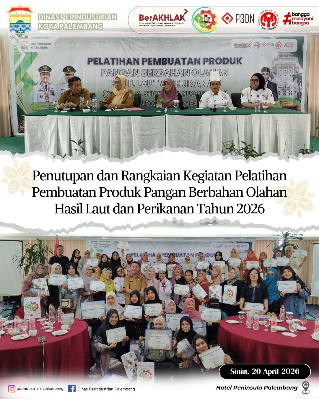 Penutupan dan Rangkaian Kegiatan Pelatihan Pembuatan Produk Pangan Berbahan Olahan Hasil Laut dan Perikanan Tahun 2026